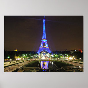 Affiche Paris, France - Eiffel la nuit