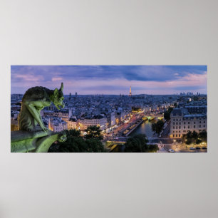 Affiche Paris France Gargoyle