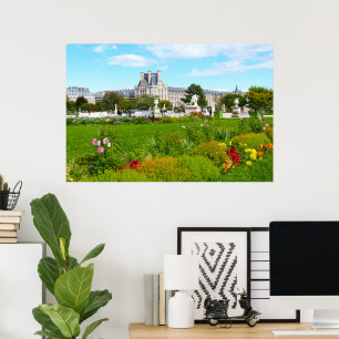Affiche Paris. France. Jardin des Tuileries. Louvre