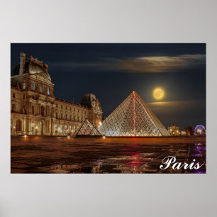 Affiche Paris France Musée du Louvre Pyramide Photo voyage