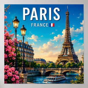 Affiche Paris France Ville Éternelle de Lumière