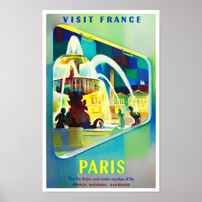 Affiche Paris France vintage travel (Devant)