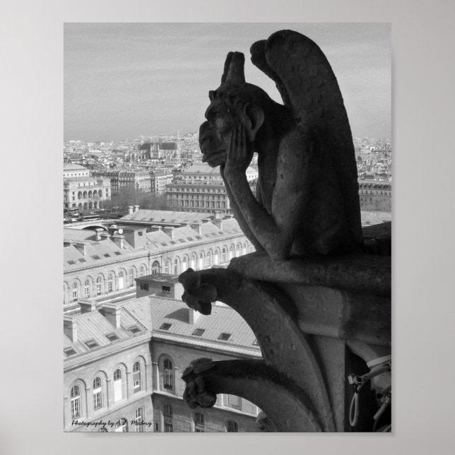 Affiche Paris Gargoyle B&W (Devant)