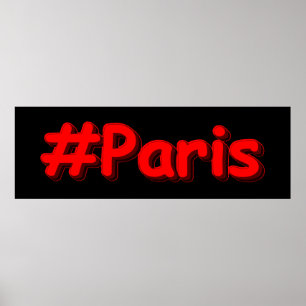 Affiche "#Paris" Joli Design. Commandez dès maintenant