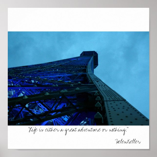 Affiche paris "La vie est soit une grande aventure, soit.. (Devant)