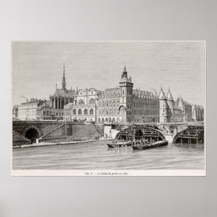 Affiche Paris – Le Palais de justice en 1859