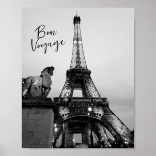 Affiche Paris Lit Up Tour Eiffel Bon Voyage Voyage