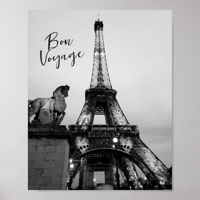 Affiche Paris Lit Up Tour Eiffel Bon Voyage Voyage (Devant)