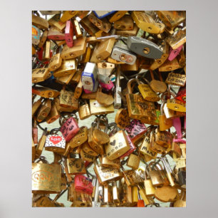 Affiche Paris Love Padlocks 1 Canvas Print