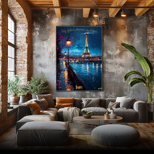 Affiche Paris Lumières à Dusk - Art romantique du soir