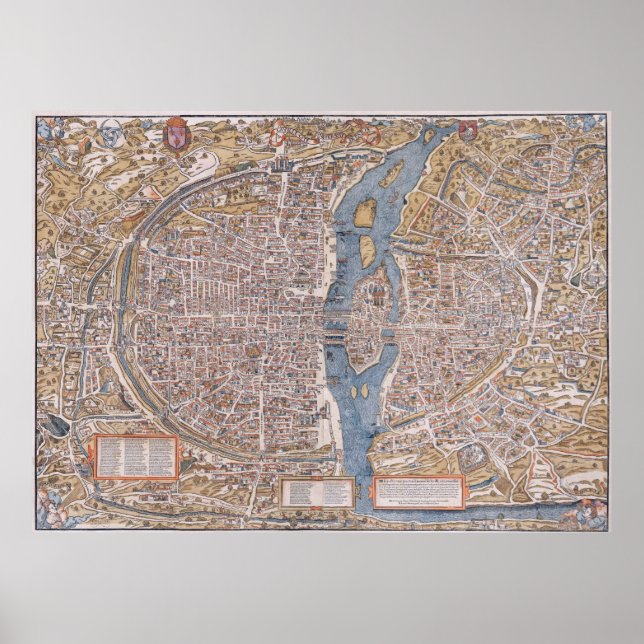 Affiche PARIS MAP c. 1555 (Devant)