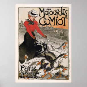 AFFICHE PARIS - MOTOCYCLES COMIOT 1899