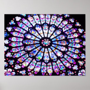 Affiche Paris Notre Dame stained glass - The Rose Window