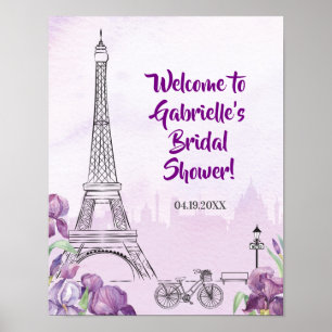 Affiche Paris Purple Iris English Accueil Événement ou fêt
