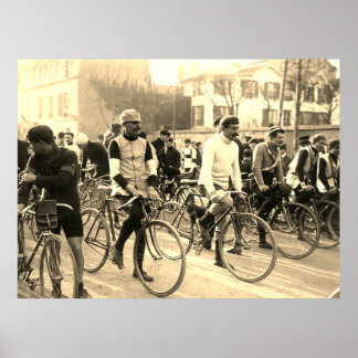 Affiche Paris-Roubaix Course Cycliste 1907 Couleurs Rétabl