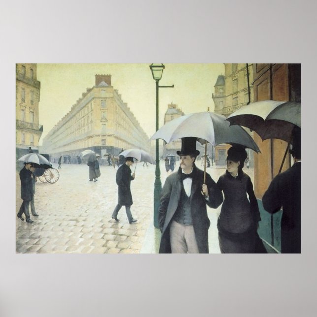 Affiche Paris Street, Rainy Day par Caillebotte (Devant)