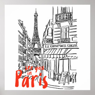Affiche Paris Street Sketch Art
