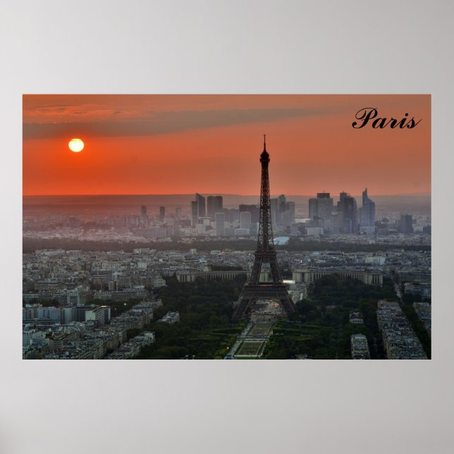 Affiche Paris Sunset Tour Eiffel France Photo (Devant)