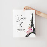 Affiche Paris thème noir rose Tour Eiffel Date jar<br><div class="desc">Idées de la nuit des dattes tropicales. Bande rose Date pot Poster Articles correspondants disponibles.</div>