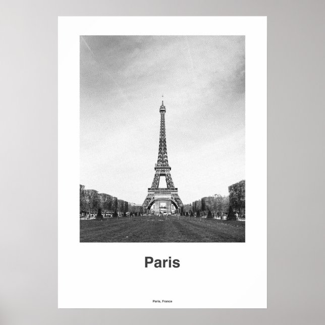 Affiche Paris Tour Eiffel Imprimer, Paris Photo Noir Blanc (Devant)