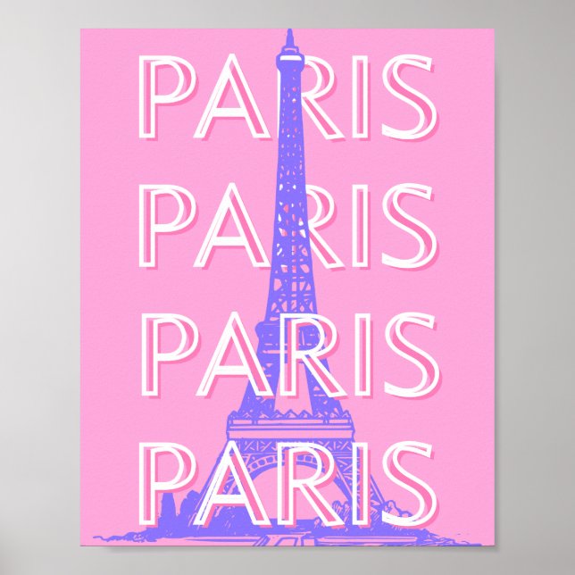 Affiche Paris Travel Art, Travel Art, Rose (Devant)