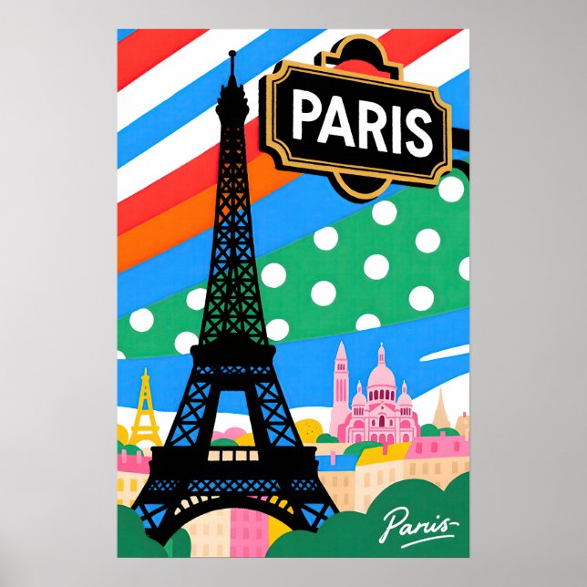 Affiche Paris Travel   Pop Art (Devant)