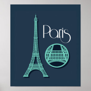 Affiche Paris Turquoise