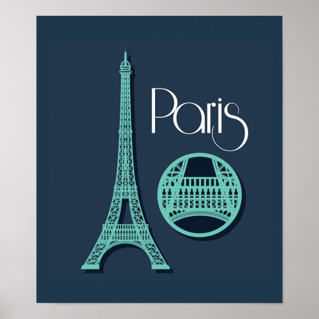 Affiche Paris Turquoise (Devant)