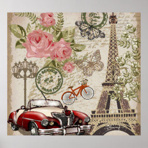 Affiche Paris Vintage : Style carte postale
