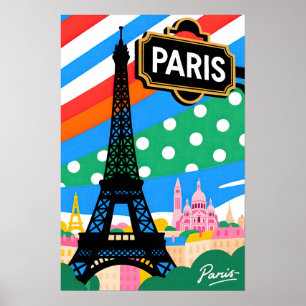 Affiche Paris Voyage Pop Art
