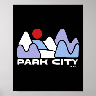 Affiche Park City Utah Mountain Randonnée Ski Winter Sport