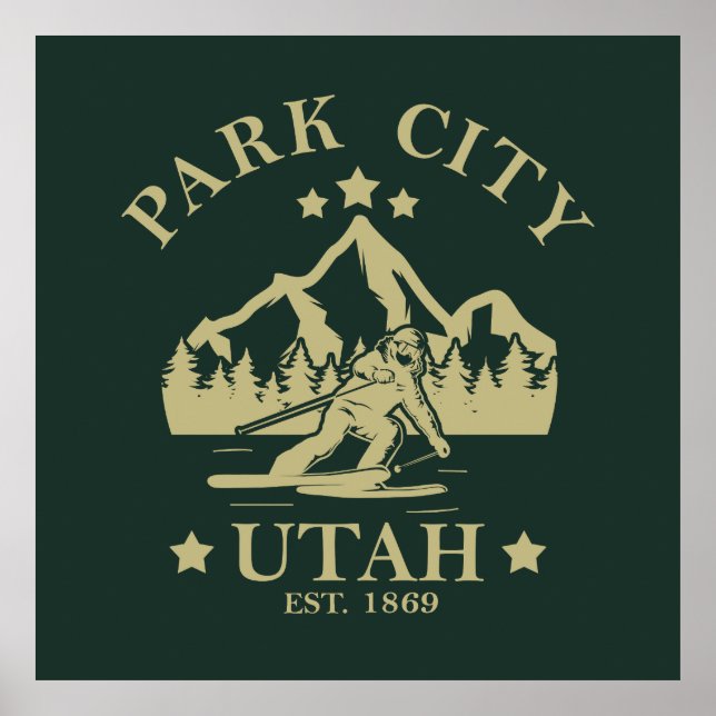 Affiche Park City Utah ski (Devant)