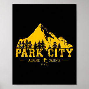 Affiche Park City Utah Usa Station de ski alpin Souven