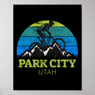 Affiche Park City Utah Vélo Tout Terrain Vtt Voyage Vacanc
