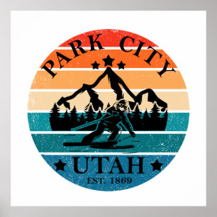 Affiche Park city Utah vintage