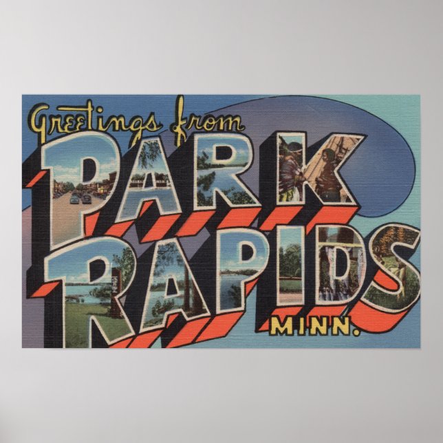 Affiche Park Rapids, Minnesota - Scènes de grandes lettres (Devant)