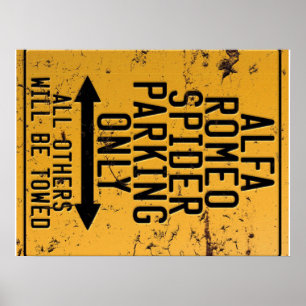 Affiche Parking Alfa Romeo Spider Seulement