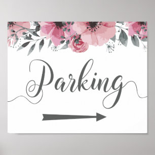 Affiche Parking Instructions Signer Flèche droite