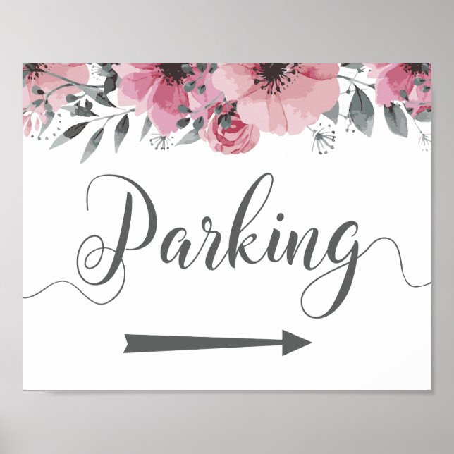 Affiche Parking Instructions Signer Flèche droite (Devant)