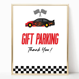 Affiche Parking Red Race Voiture Panneau de table
