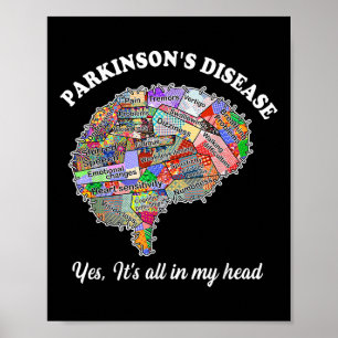Affiche Parkinsons Maladie, oui, tout dans ma tête Cerveau