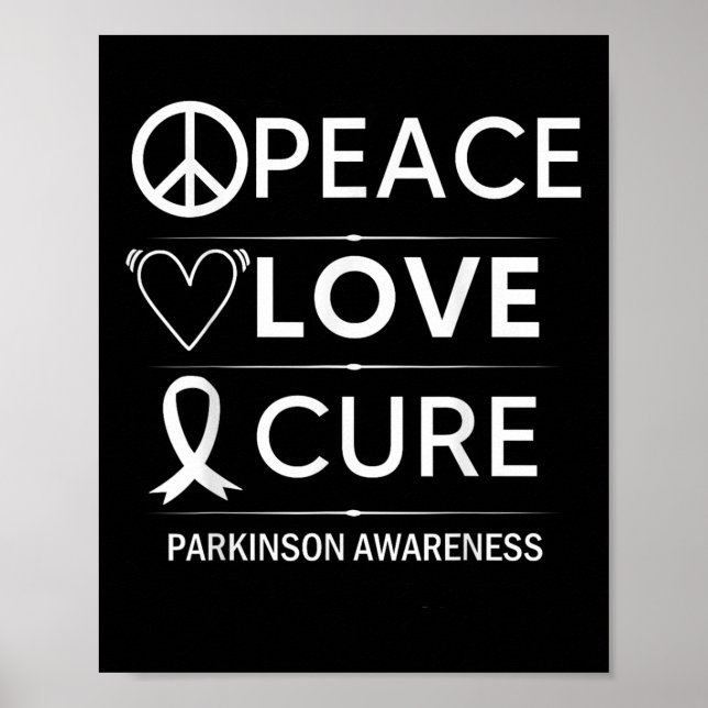 Affiche Parkinsons Maladie Sensibilisation Paix Amour Cure (Devant)