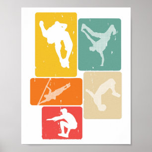 Affiche Parkour Freerunner Traceur Retro Freerunning