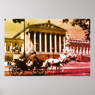 Affiche Parlement de Vienne Autriche vintage