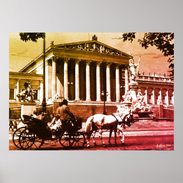 Affiche Parlement de Vienne Autriche vintage (Devant)