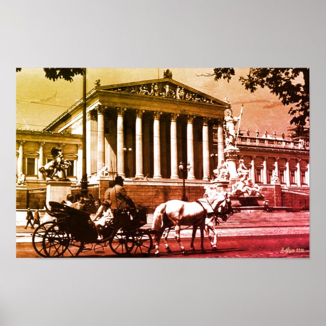 Affiche Parlement de Vienne Autriche vintage (Devant)