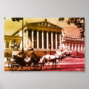 Affiche Parlement de Vienne Autriche vintage