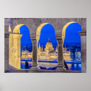 Affiche Parlement hongrois à Dusk