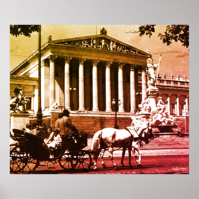 Affiche Parlement vintage Autriche Vienne (Devant)