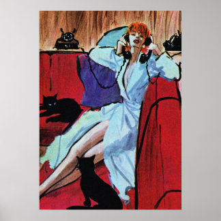 Affiche Parler à Boyfriends Retro Vintage Pulp cover Art